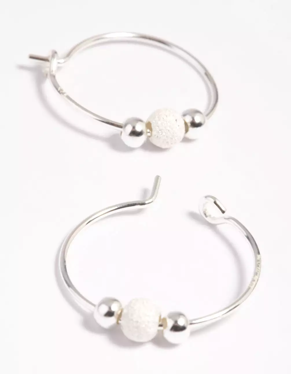 Sterling Silver Ball Hoop Earrings