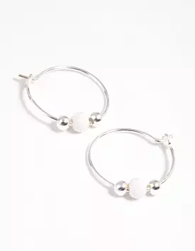 Sterling Silver Ball Hoop Earrings