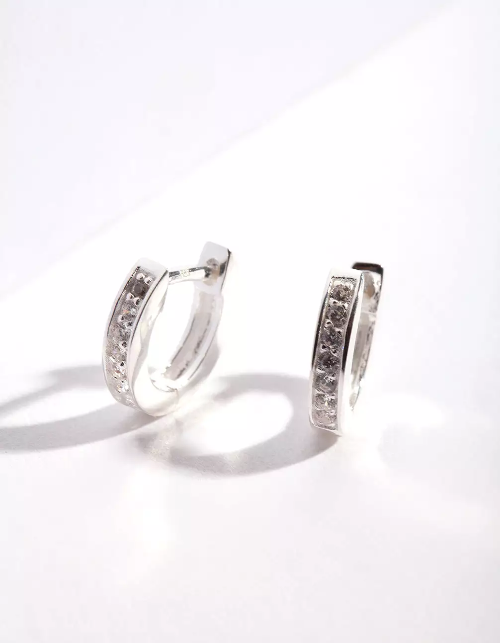 Sterling Silver Cubic Zirconia Huggie Earrings