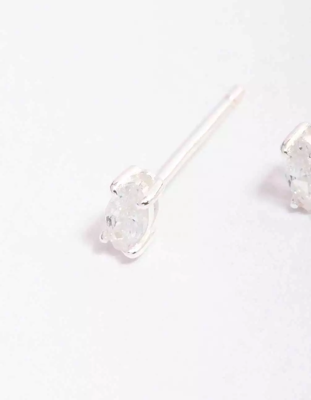 Sterling Silver Cubic Zirconia Marquise Stud Earrings