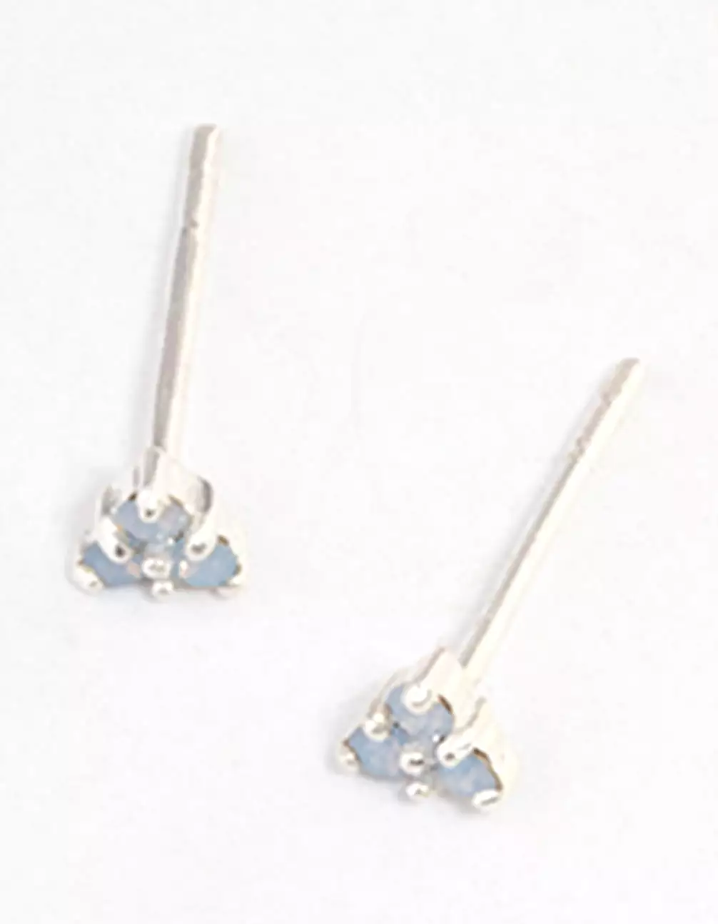 Sterling Silver Cubic Zirconia Trio Cluster Stud Earrings