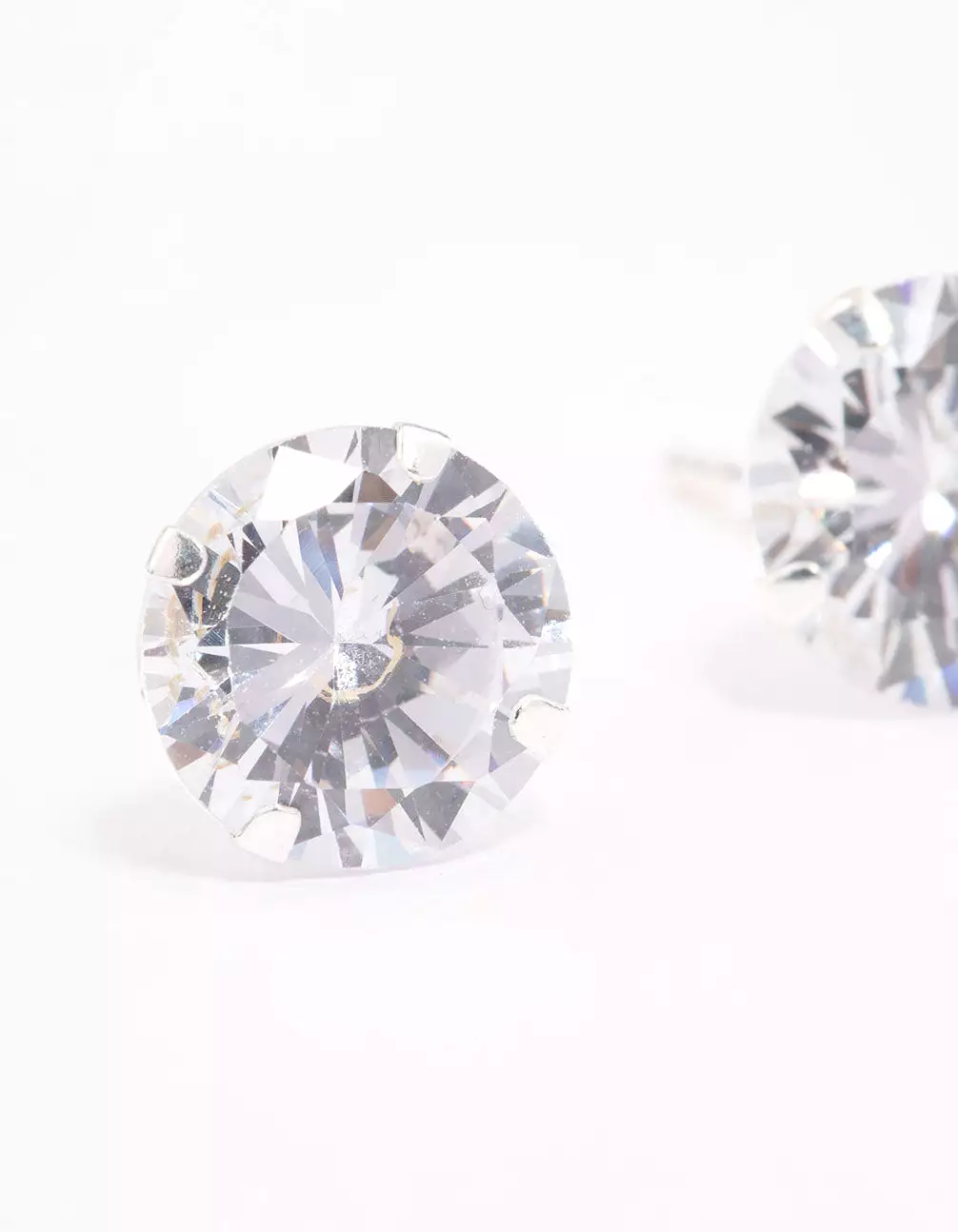 Sterling Silver Cubic Zirconia Triple Stud Earrings