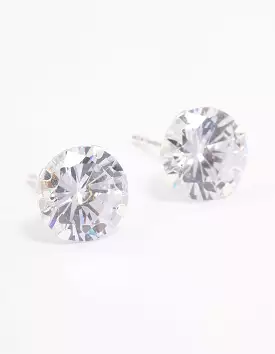 Sterling Silver Cubic Zirconia Triple Stud Earrings