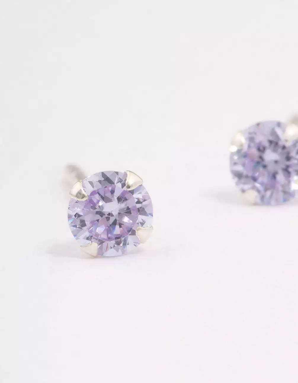 Sterling Silver Lilac Stud Earrings