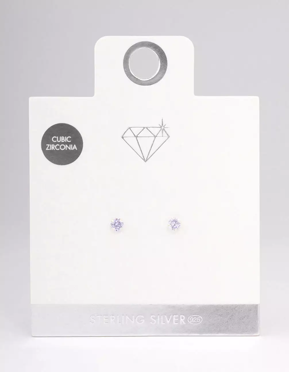 Sterling Silver Lilac Stud Earrings