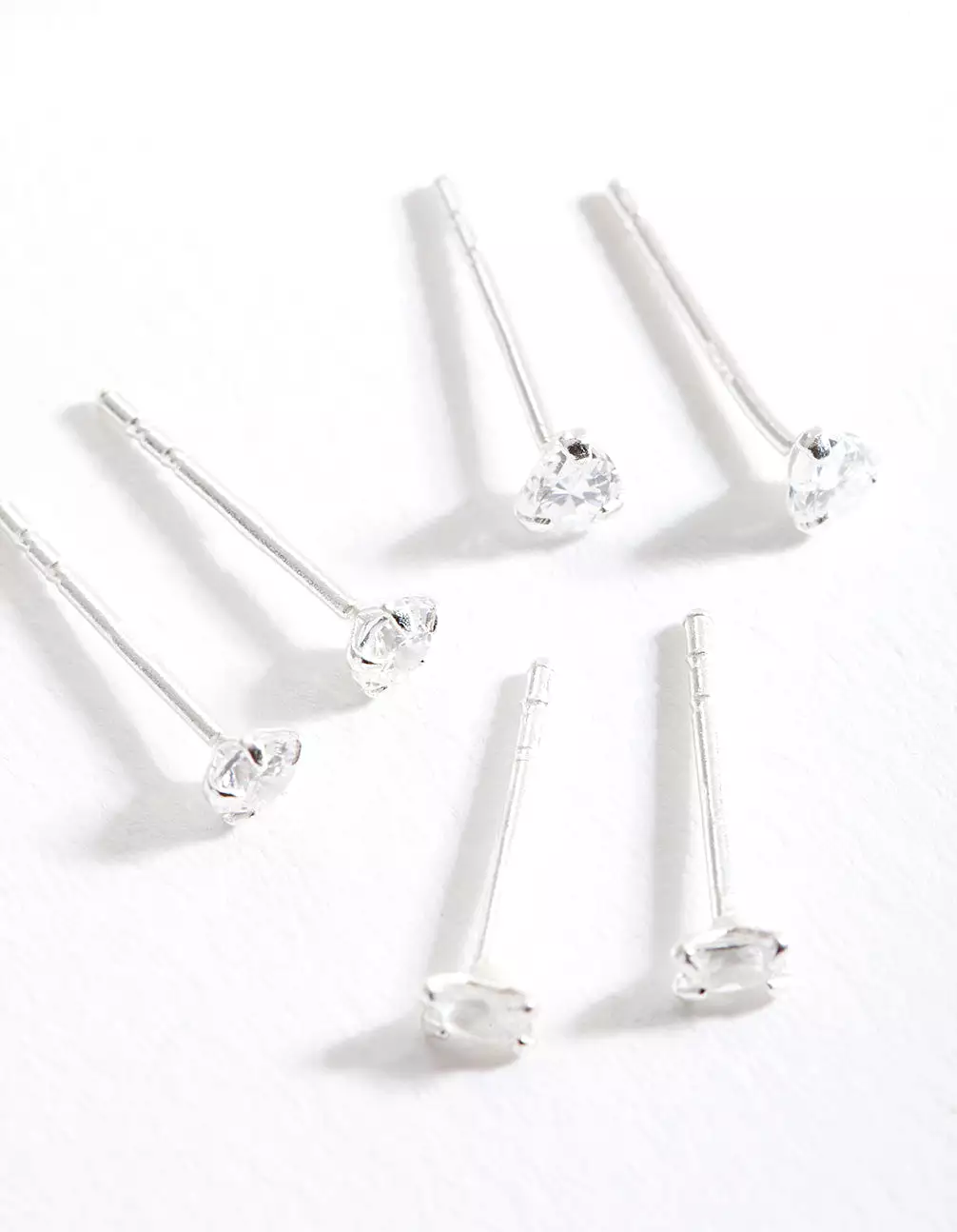 Sterling Silver Mini Cubic Zirconia Stud Earring Pack