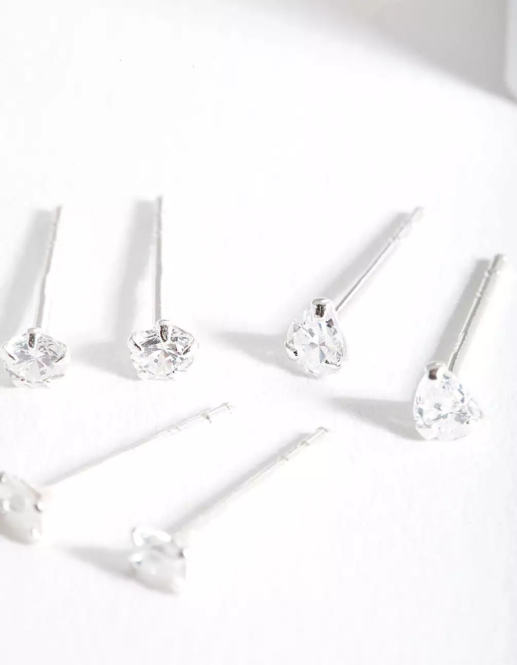 Sterling Silver Mini Cubic Zirconia Stud Earring Pack