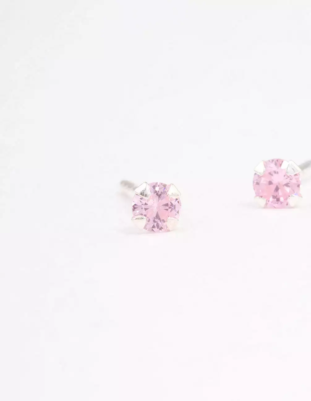 Sterling Silver Pink Pastel Stud Earrings