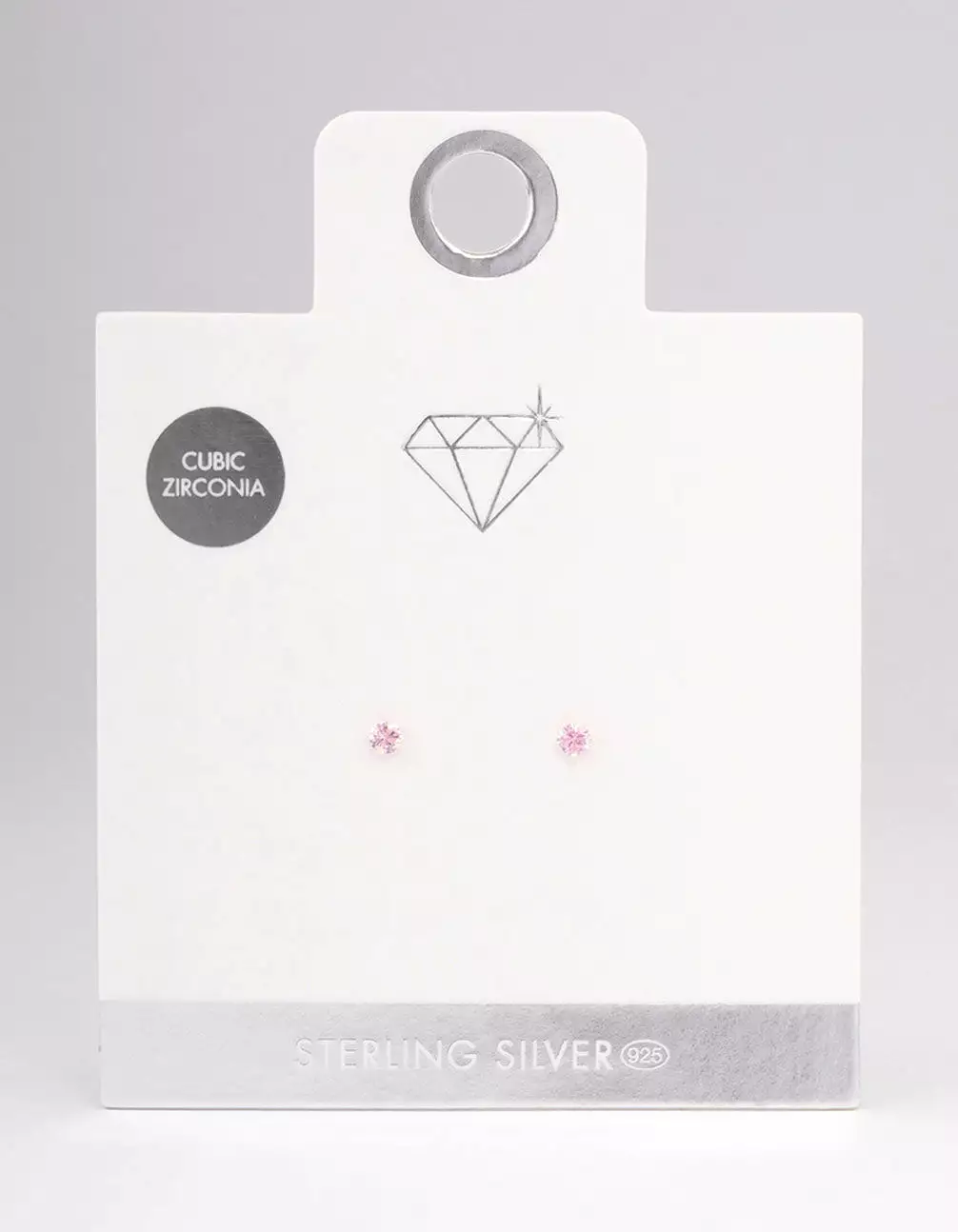 Sterling Silver Pink Pastel Stud Earrings