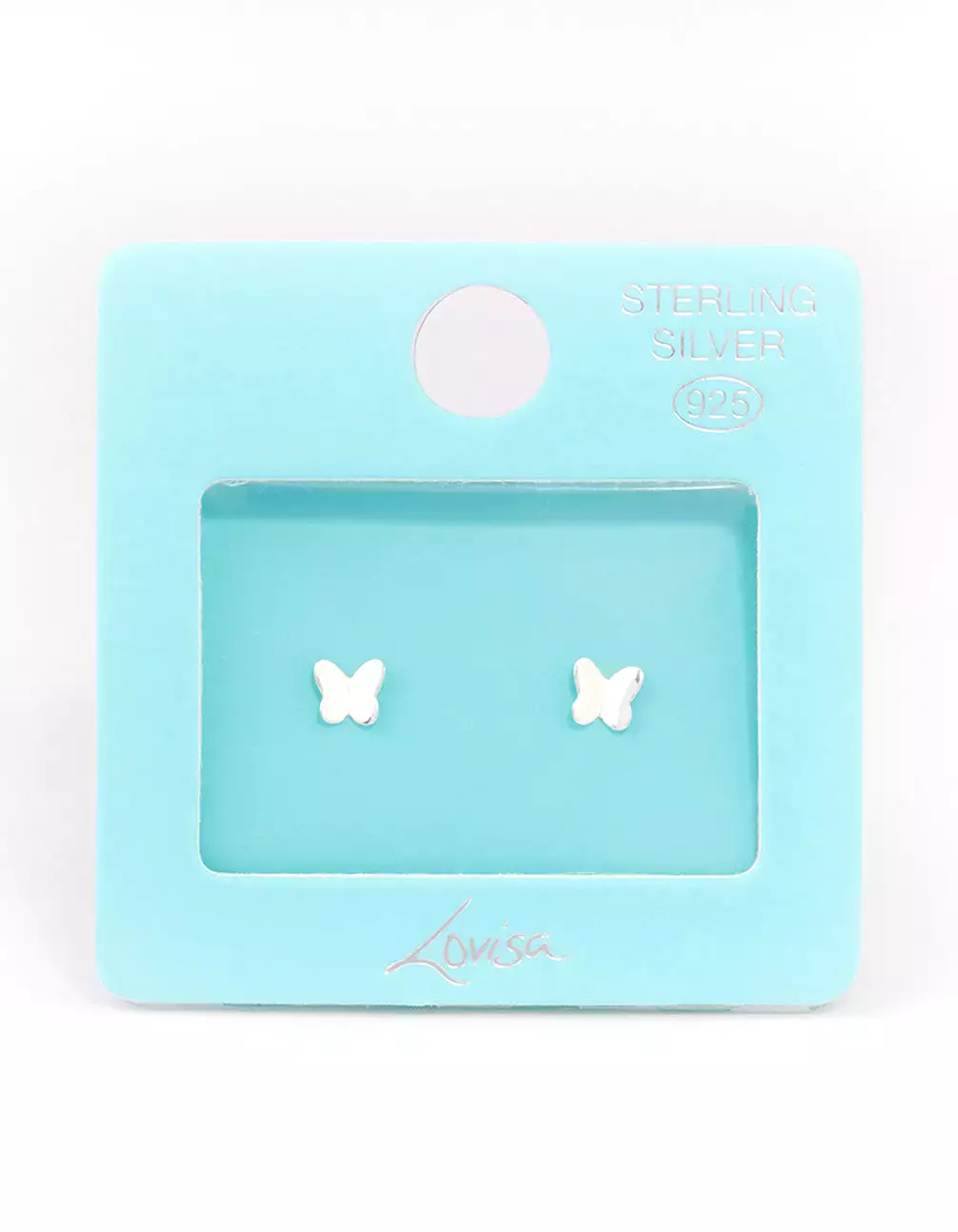 Sterling Silver Polished Butterfly Stud Earrings