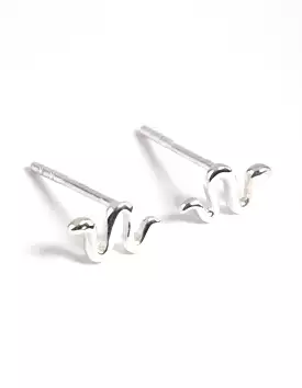 Sterling Silver Snake Stud Earrings