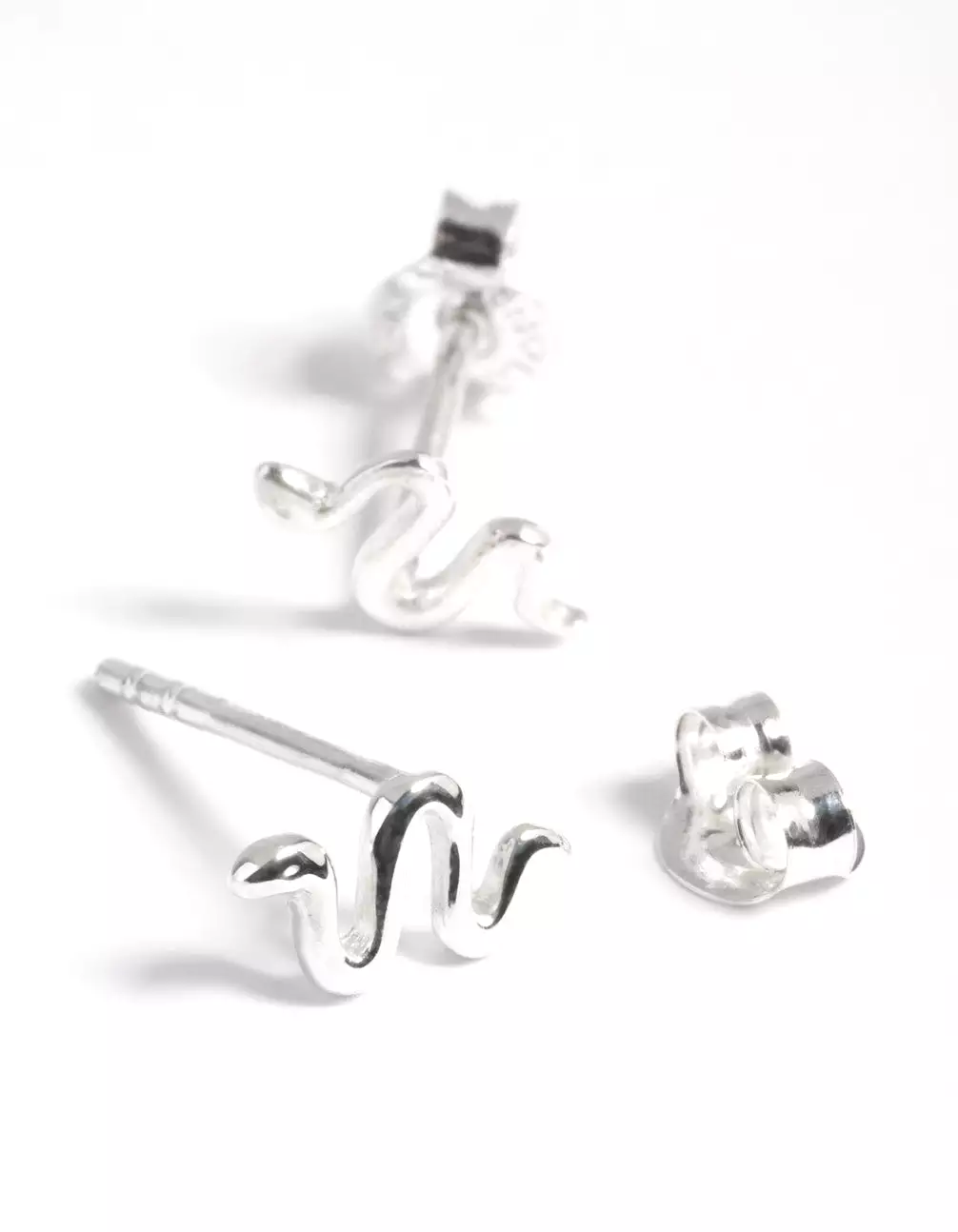 Sterling Silver Snake Stud Earrings