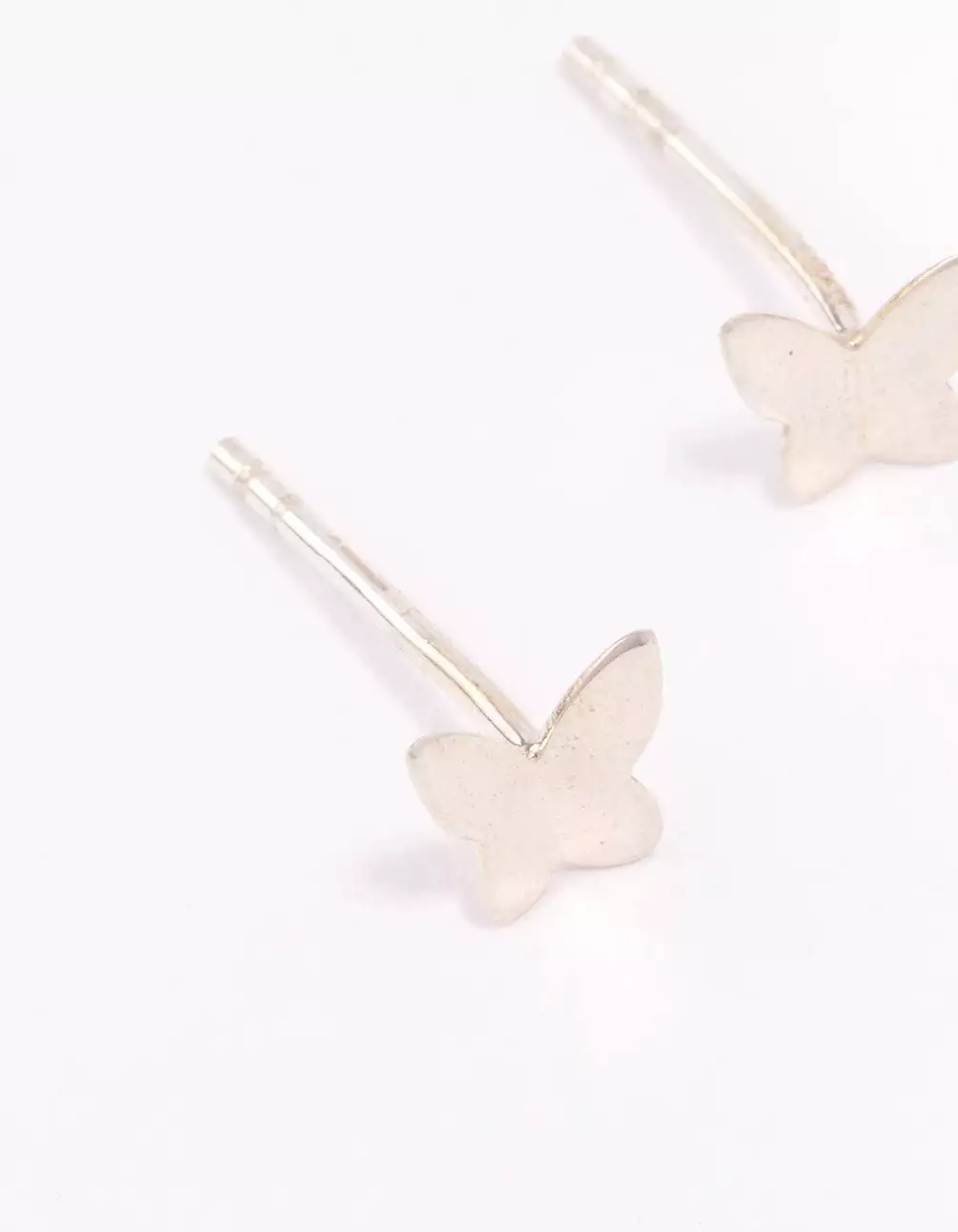 Sterling Silver Solid Butterfly Stud Earrings