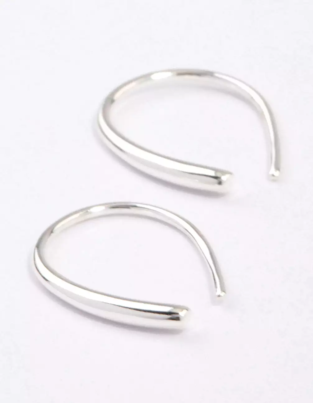 Sterling Silver Wishbone Thread Through Earrings