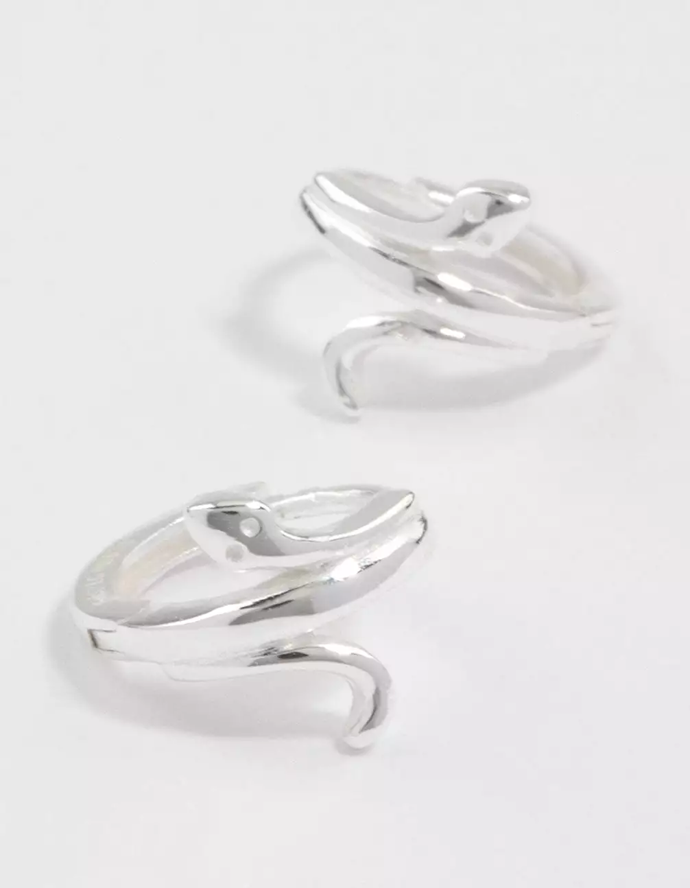 Sterling Silver Wrapped Snake Huggie Earrings