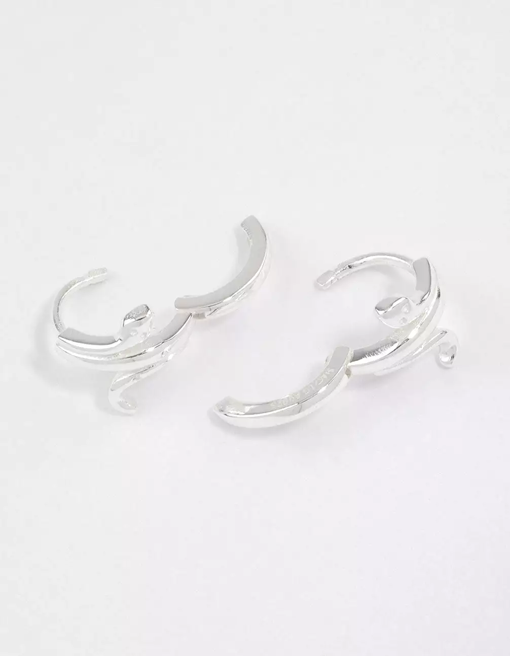 Sterling Silver Wrapped Snake Huggie Earrings