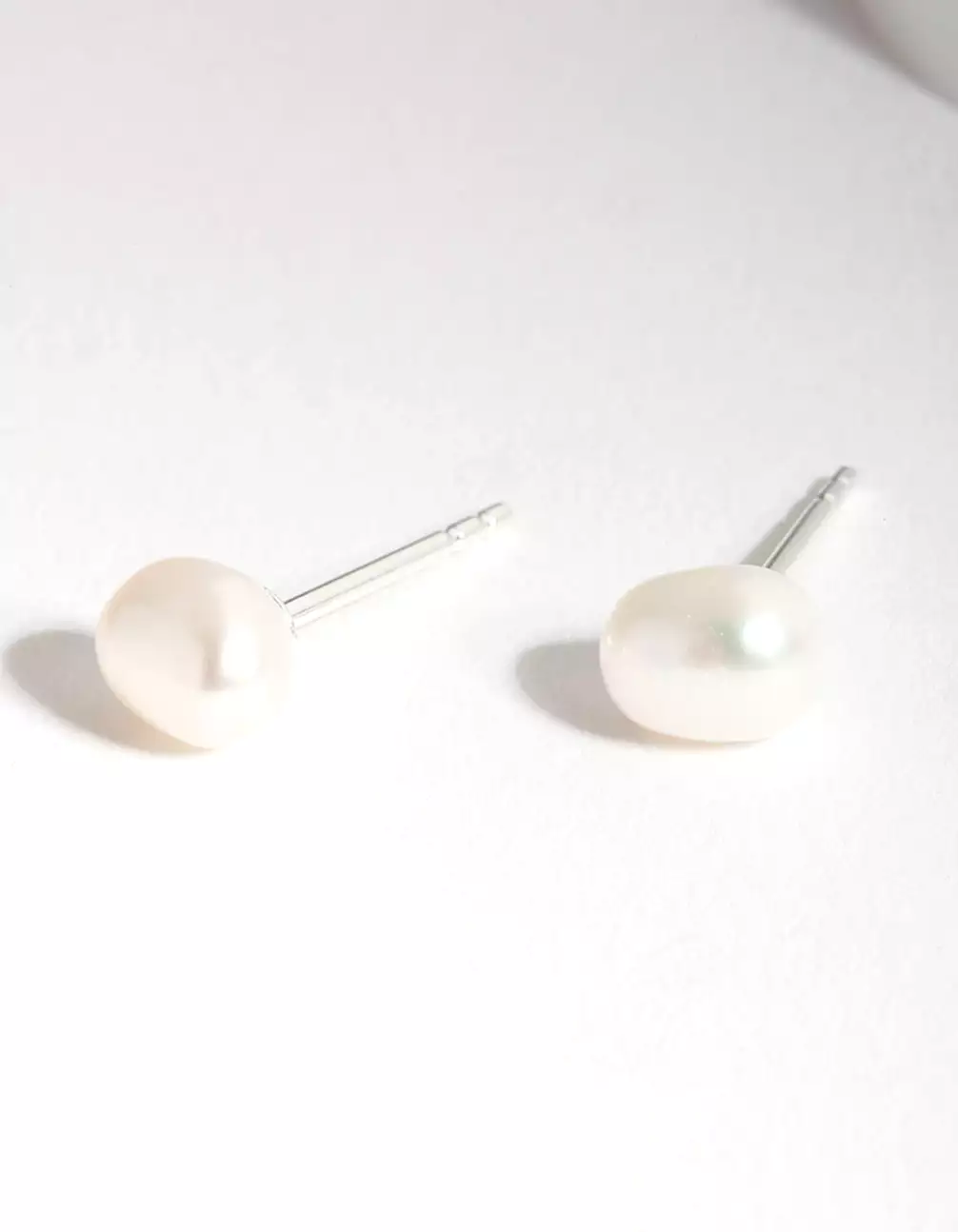 Sterling Siver Organic Freshwater Pearl Stud Earrings