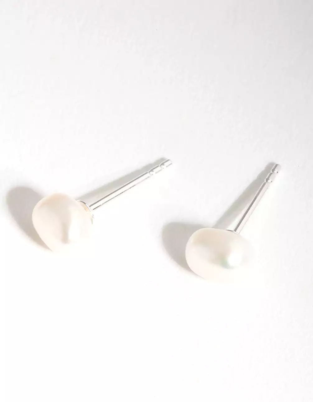 Sterling Siver Organic Freshwater Pearl Stud Earrings