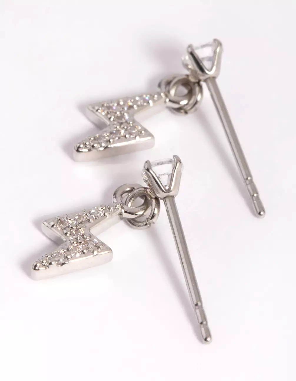 Surgical Steel Cubic Zirconia Bolt Stud Earrings