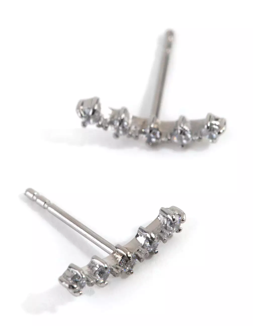 Surgical Steel Cubic Zirconia Crawler Stud Earring