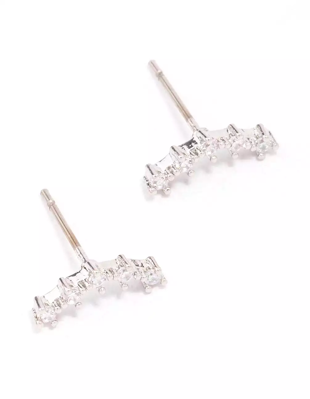 Surgical Steel Cubic ZIrconia Crawler Stud Earrings