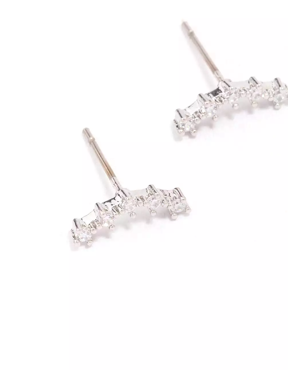 Surgical Steel Cubic ZIrconia Crawler Stud Earrings