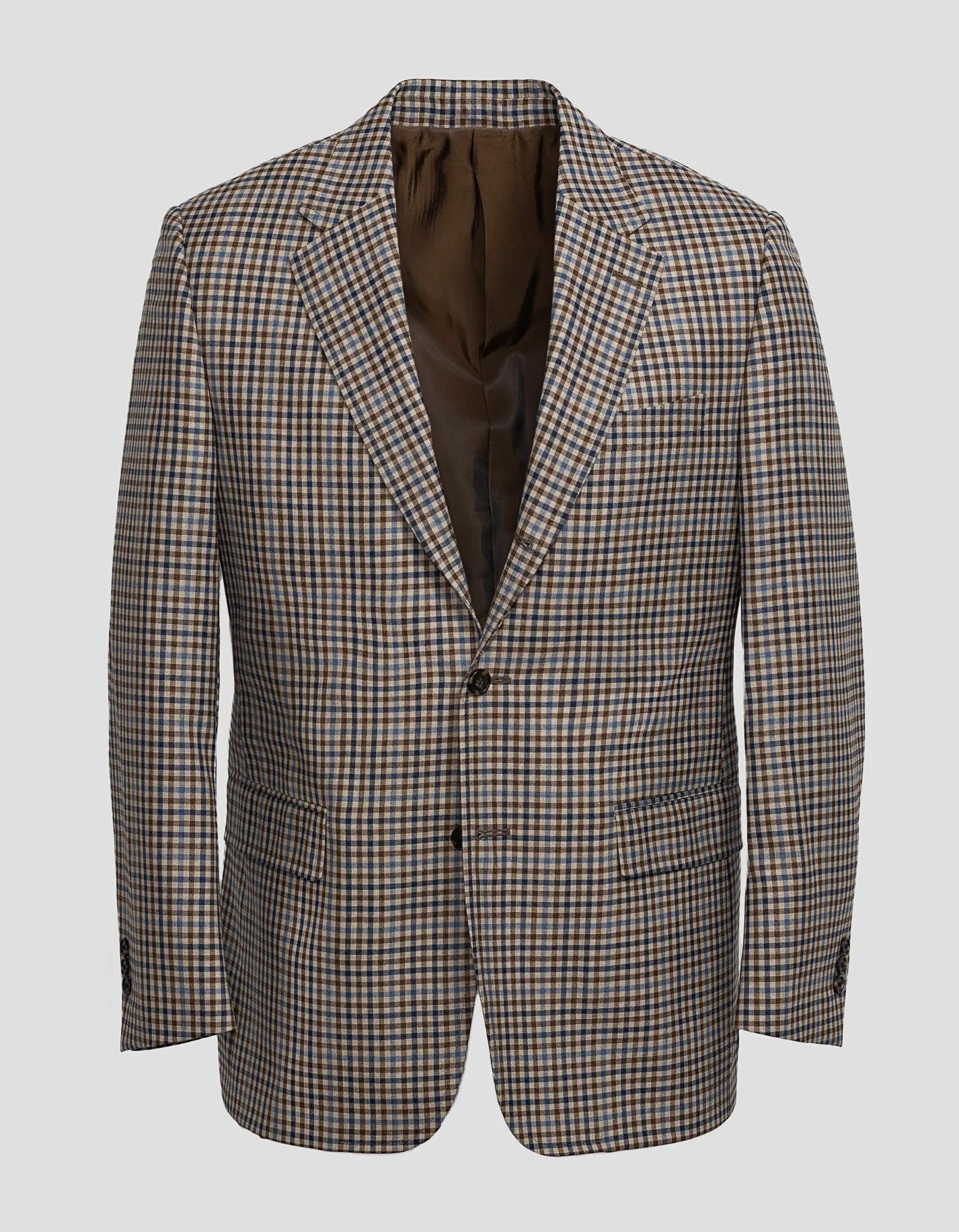 TAN/BROWN/NAVY CHECK SPORT COAT