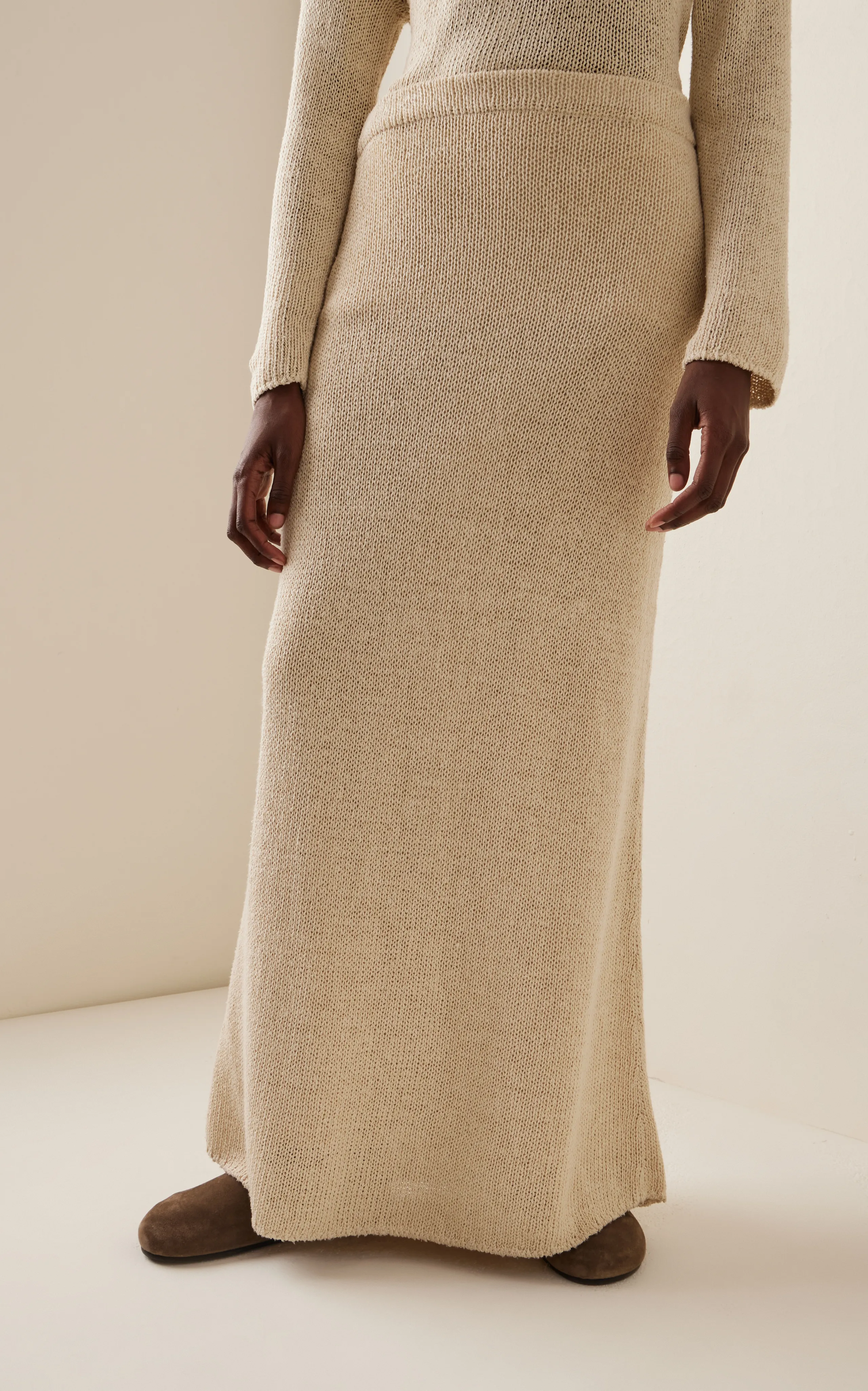 The Row Fumaia Knit Silk Maxi Skirt