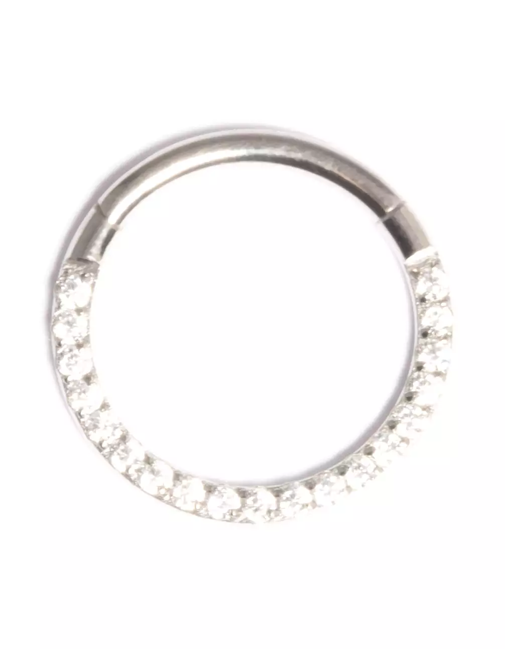 Titanium Cubic Zirconia 10mm Clicker Ring