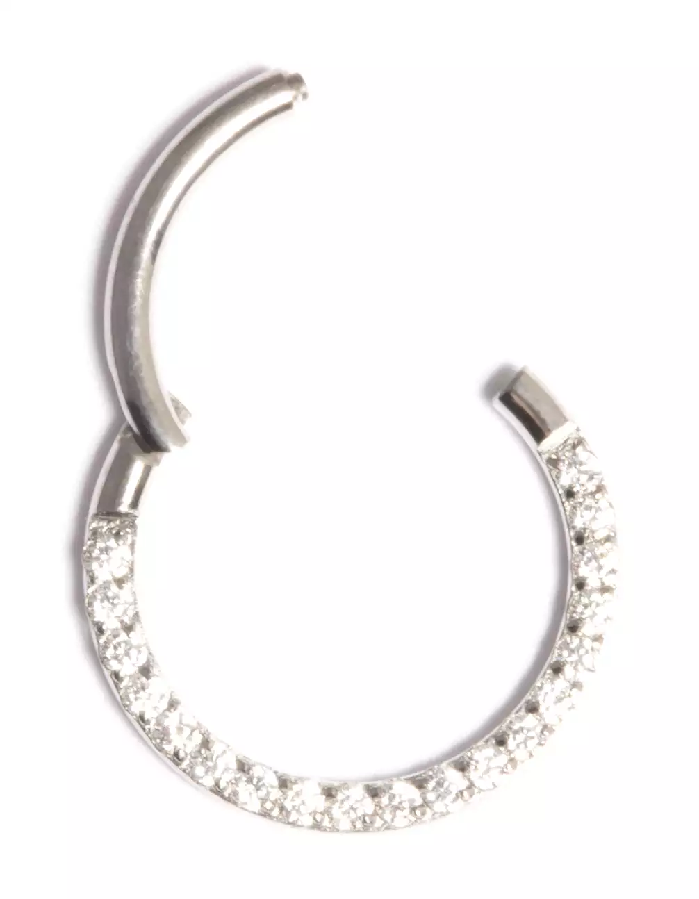 Titanium Cubic Zirconia 10mm Clicker Ring