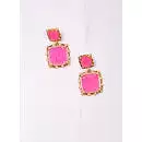 Torbrook Square Drop Earring - Hot Pink