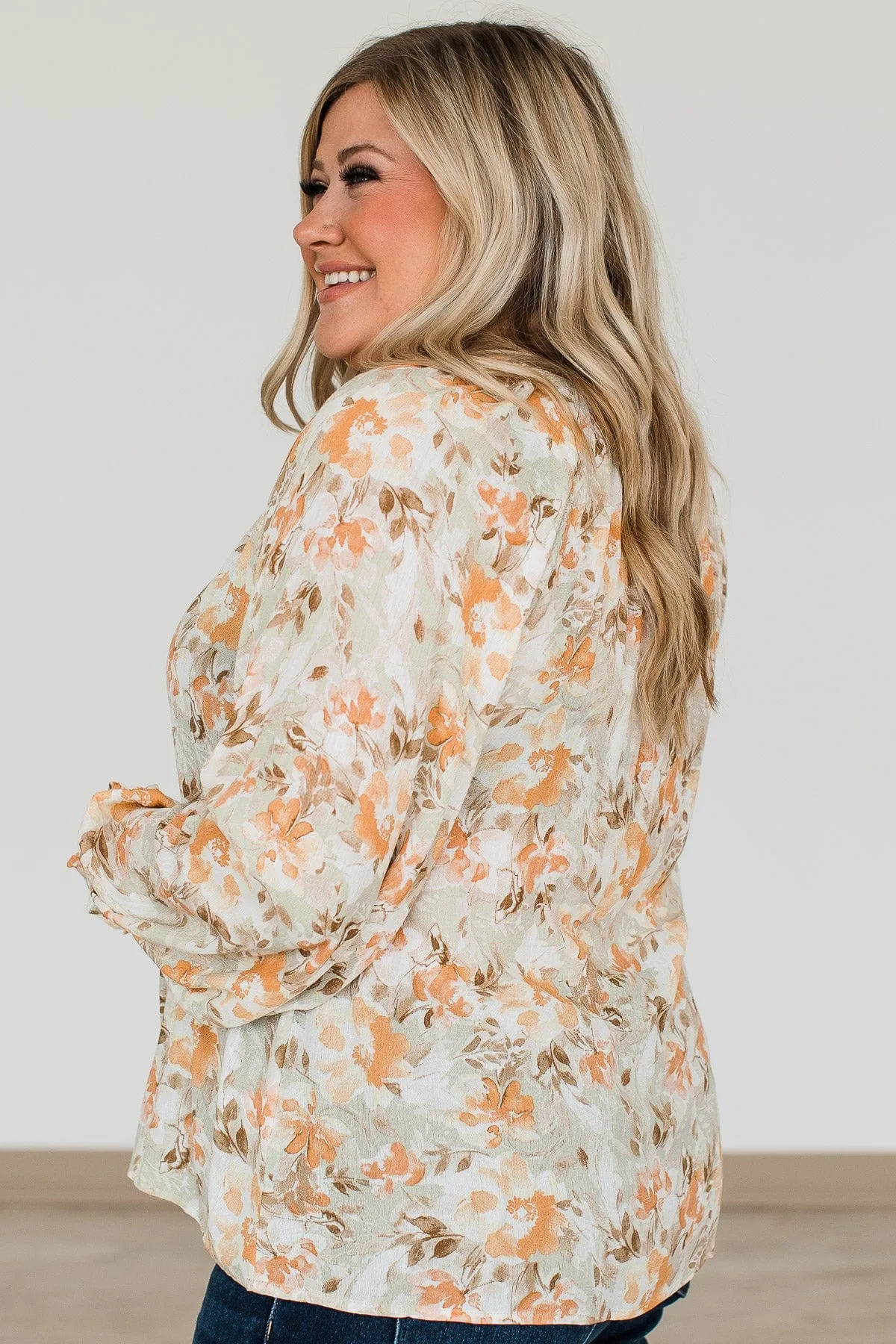 Trust The Process Floral Blouse- Light Sage