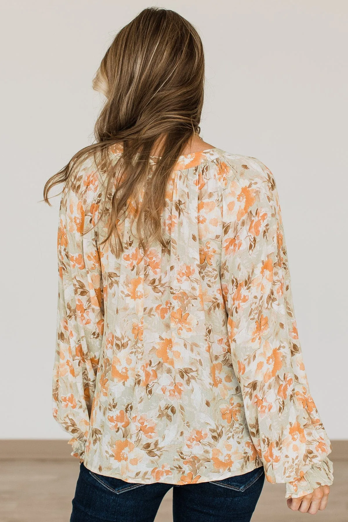 Trust The Process Floral Blouse- Light Sage