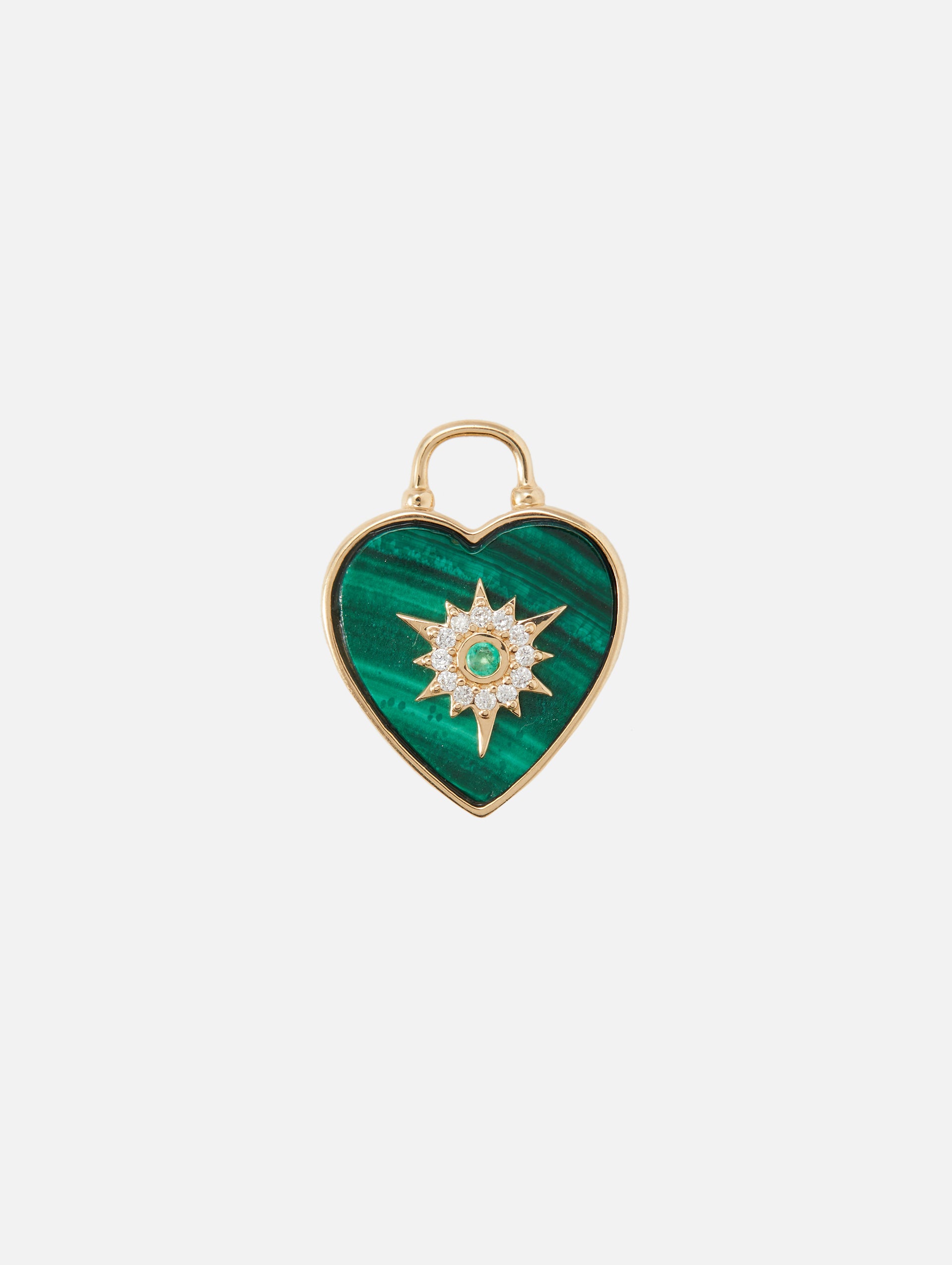 Trust Your Heart Tablet Pendant Malachite & Emerald