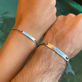 Two Engraved Couples Bracelets