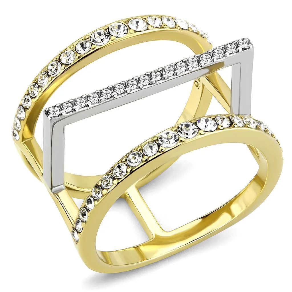 Two-Tone Gold Plated Stainless Ring