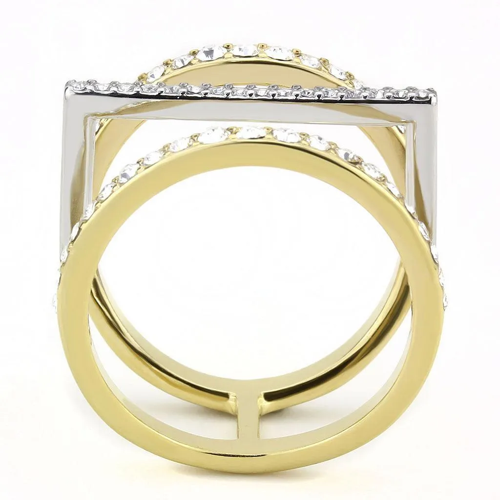 Two-Tone Gold Plated Stainless Ring