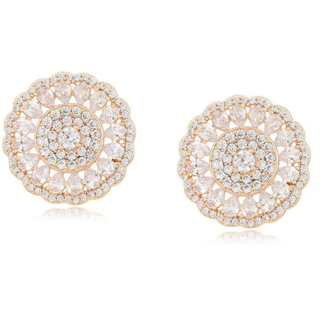 Two Toned Big Studs- 18k Gold Plated