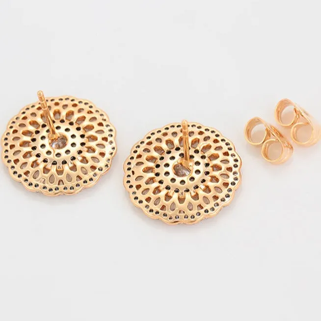 Two Toned Big Studs- 18k Gold Plated