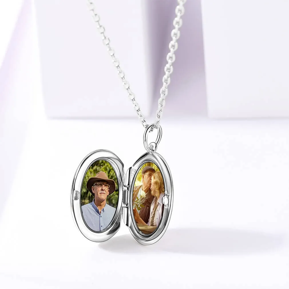 U7 Jewelry Custom Oval Photo Pendant Gold Plated Picture Necklace