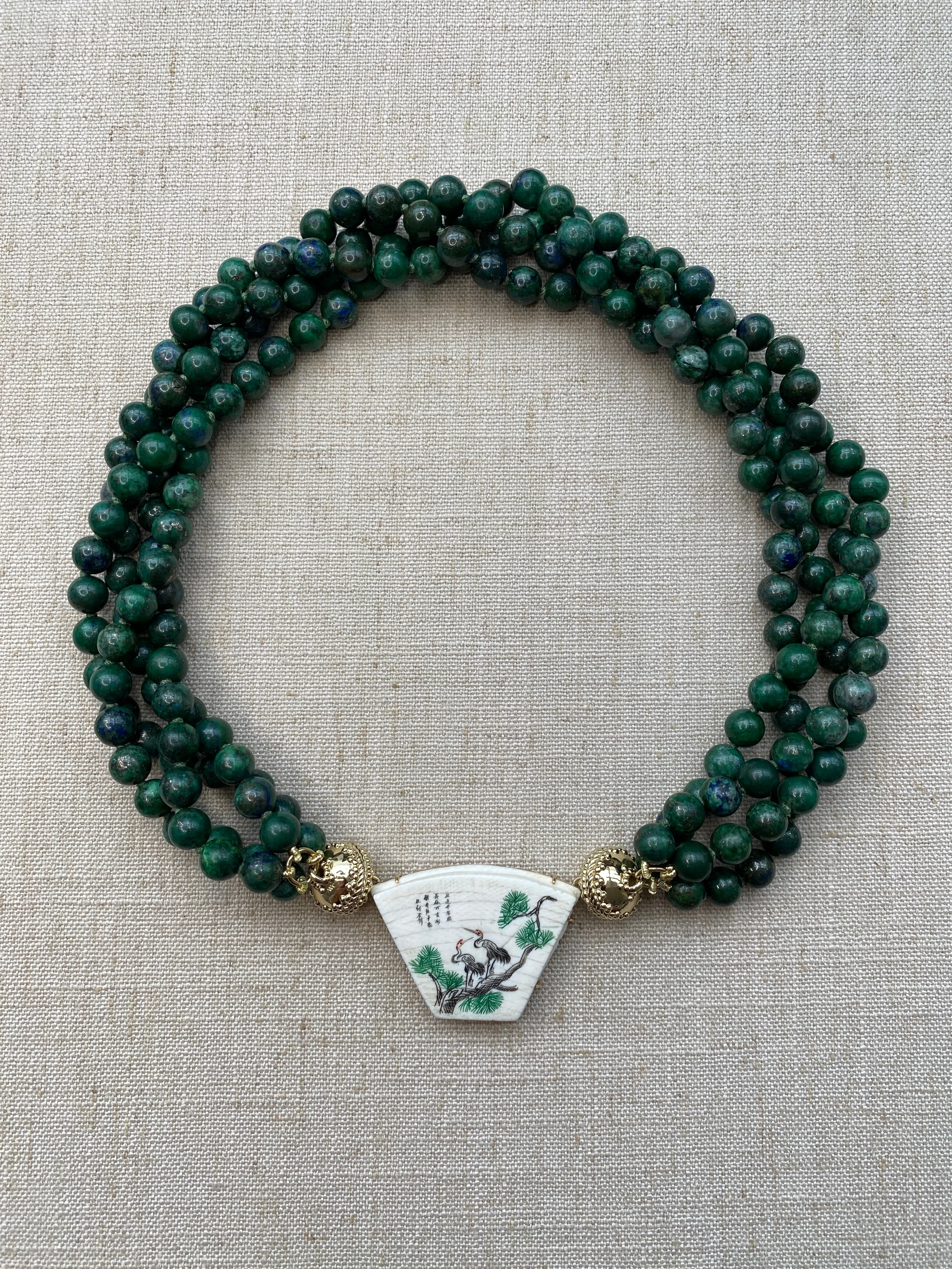 Victoire 8mm Azurite Malachite Multi-Strand Necklace