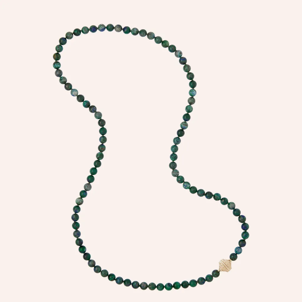 Victoire 8mm Green Azurite Malachite Necklace