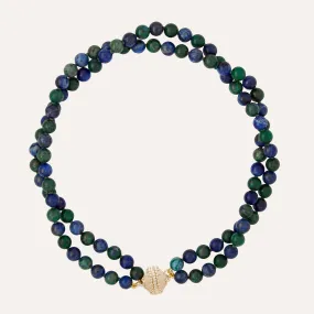 Victoire Azurite Malachite 8mm Double Strand Necklace