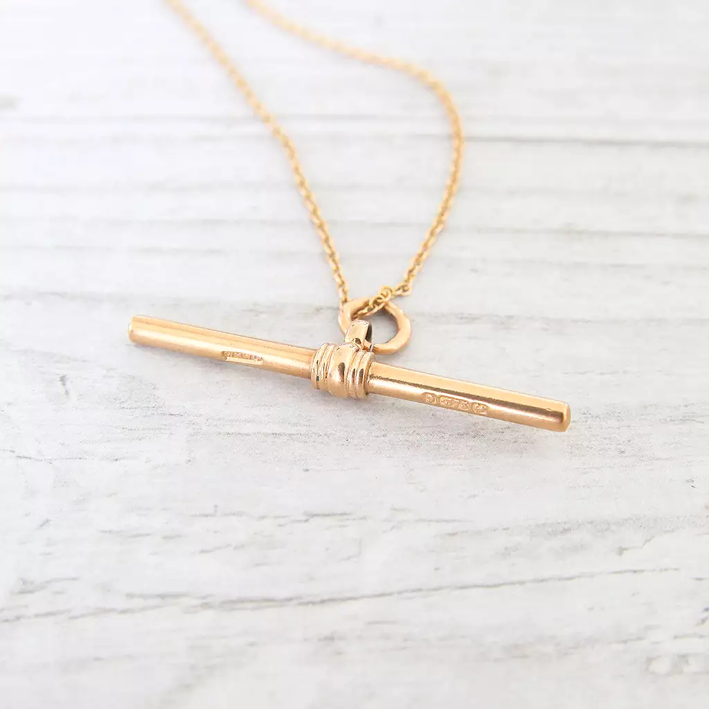 Victorian 9ct Gold T-Bar Pendant