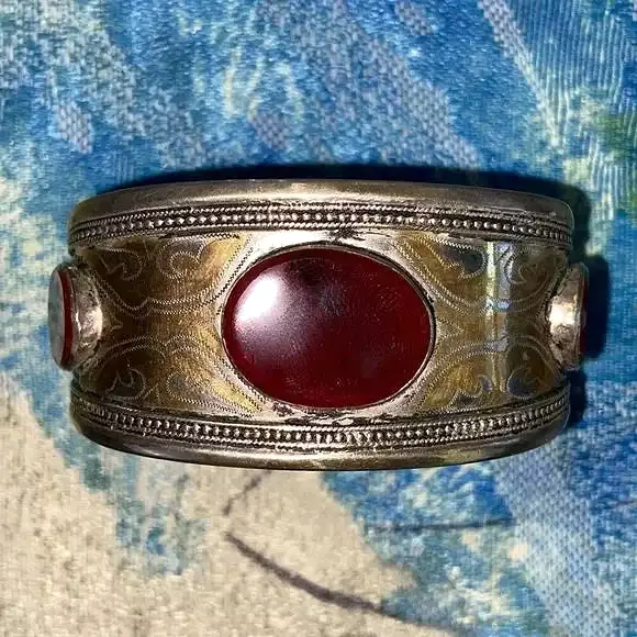 Vintage Yemeni Tribal w/ Carnelian Cuff Bracelet