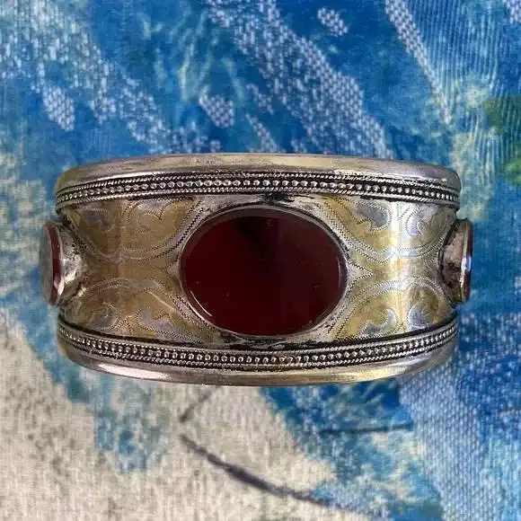 Vintage Yemeni Tribal w/ Carnelian Cuff Bracelet