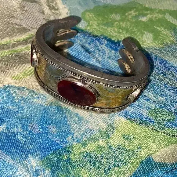 Vintage Yemeni Tribal w/ Carnelian Cuff Bracelet