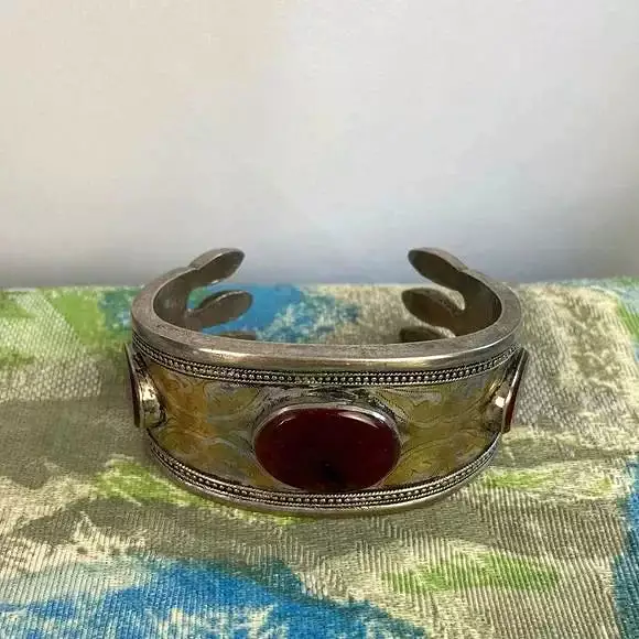 Vintage Yemeni Tribal w/ Carnelian Cuff Bracelet