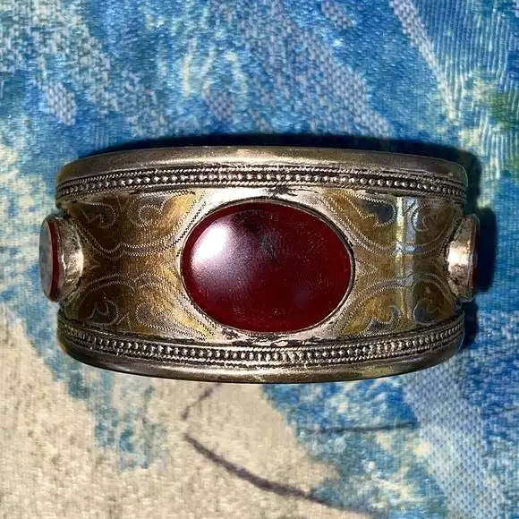 VintageYemeniTribal w/ Carnelian Cuff Bracelet