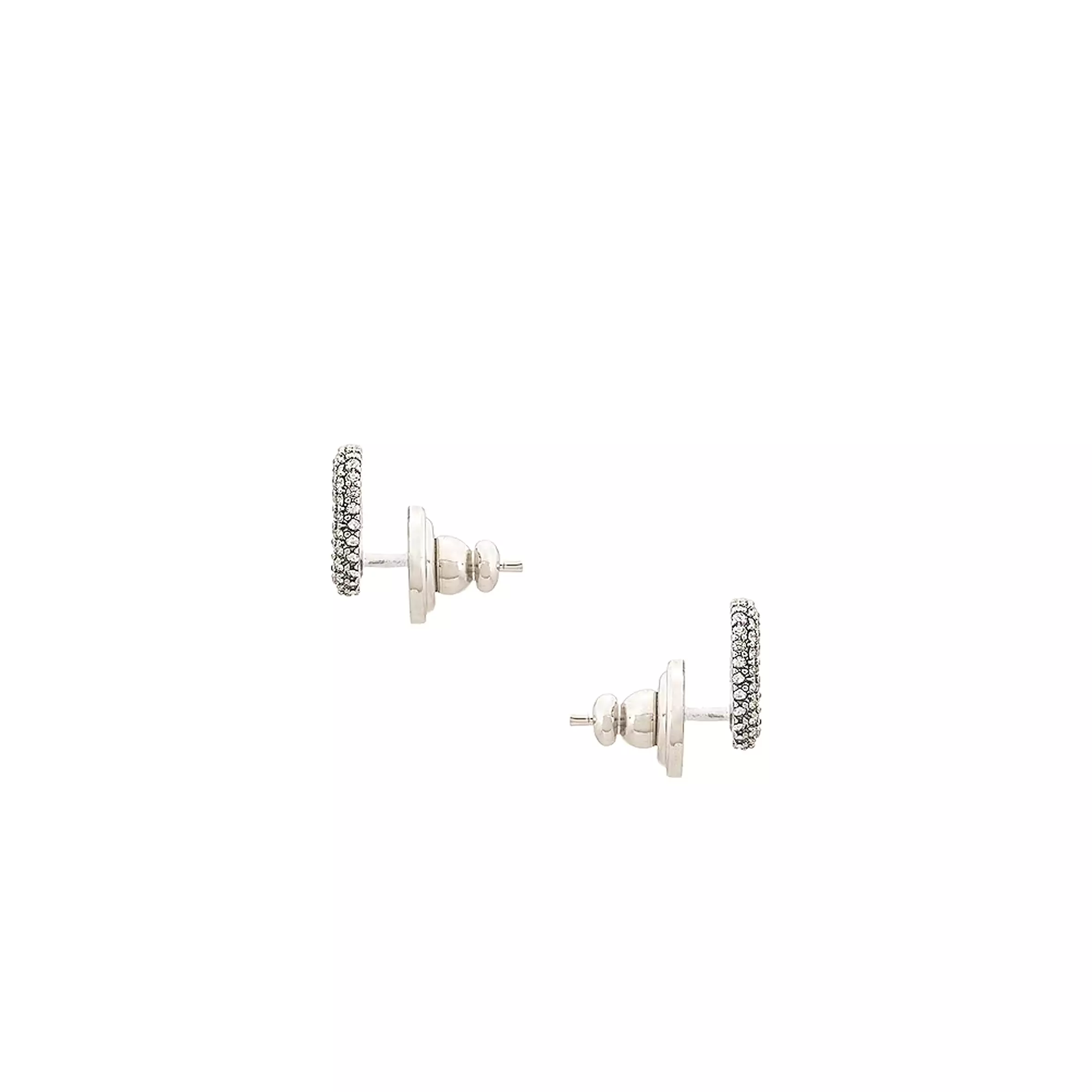 VLogo 15mm Signature Strass Stud Earrings, Palladium